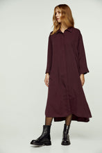 Load image into Gallery viewer, Burgundy Midi Dress with Side Slits