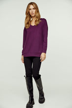 Load image into Gallery viewer, Aubergine V Neck Knit Top
