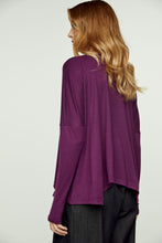 Load image into Gallery viewer, Aubergine Knit Top with Batwing Style Sleeves