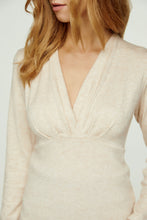 Load image into Gallery viewer, Beige Melange V Neck Knit Top