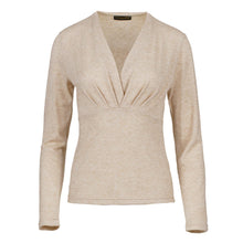 Load image into Gallery viewer, Beige Melange V Neck Knit Top