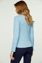 Load image into Gallery viewer, Light Blue Melange Knit V Neck Top