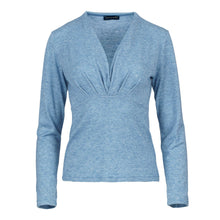 Load image into Gallery viewer, Light Blue Melange Knit V Neck Top