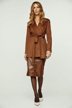Load image into Gallery viewer, Brown Alcantara-Look Jacket with Belt