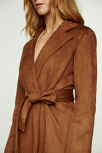 Load image into Gallery viewer, Brown Alcantara-Look Jacket with Belt