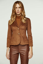 Load image into Gallery viewer, Brown Alcantara-Look Fitted Jacket