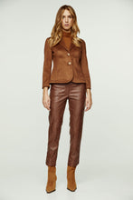 Load image into Gallery viewer, Brown Alcantara-Look Fitted Jacket