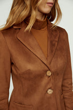 Load image into Gallery viewer, Brown Alcantara-Look Fitted Jacket