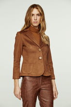 Load image into Gallery viewer, Brown Alcantara-Look Fitted Jacket