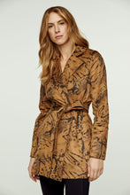 Load image into Gallery viewer, Brown Print Alcantara-Look Jacket with Belt