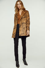 Load image into Gallery viewer, Brown Print Alcantara-Look Jacket with Belt