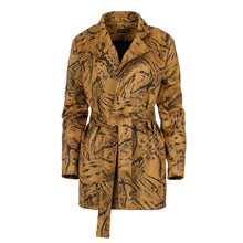 Load image into Gallery viewer, Brown Print Alcantara-Look Jacket with Belt