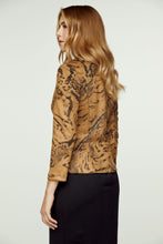 Load image into Gallery viewer, Brown Print Alcantara-Look Fitted Jacket