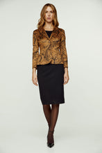 Load image into Gallery viewer, Brown Print Alcantara-Look Fitted Jacket