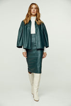 Load image into Gallery viewer, Dark Green Faux Leather Jacket