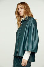 Load image into Gallery viewer, Dark Green Faux Leather Jacket