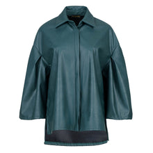 Load image into Gallery viewer, Dark Green Faux Leather Jacket