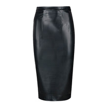 Load image into Gallery viewer, Black Faux Croc Leather High Waist Pencil Skirt