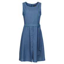 Load image into Gallery viewer, Sleeveless Dress with Belt and Button Detail