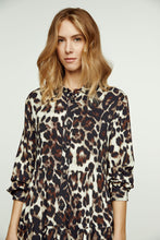 Load image into Gallery viewer, Animal Print Tiered Dress with Button Detail