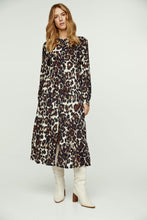 Load image into Gallery viewer, Animal Print Tiered Dress with Button Detail