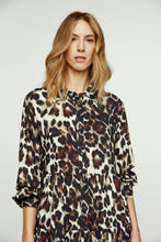 Load image into Gallery viewer, Animal Print Tiered Dress with Button Detail