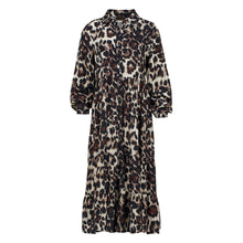 Load image into Gallery viewer, Animal Print Tiered Dress with Button Detail