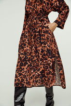 Load image into Gallery viewer, Animal Print Midi Dress with Side Slits