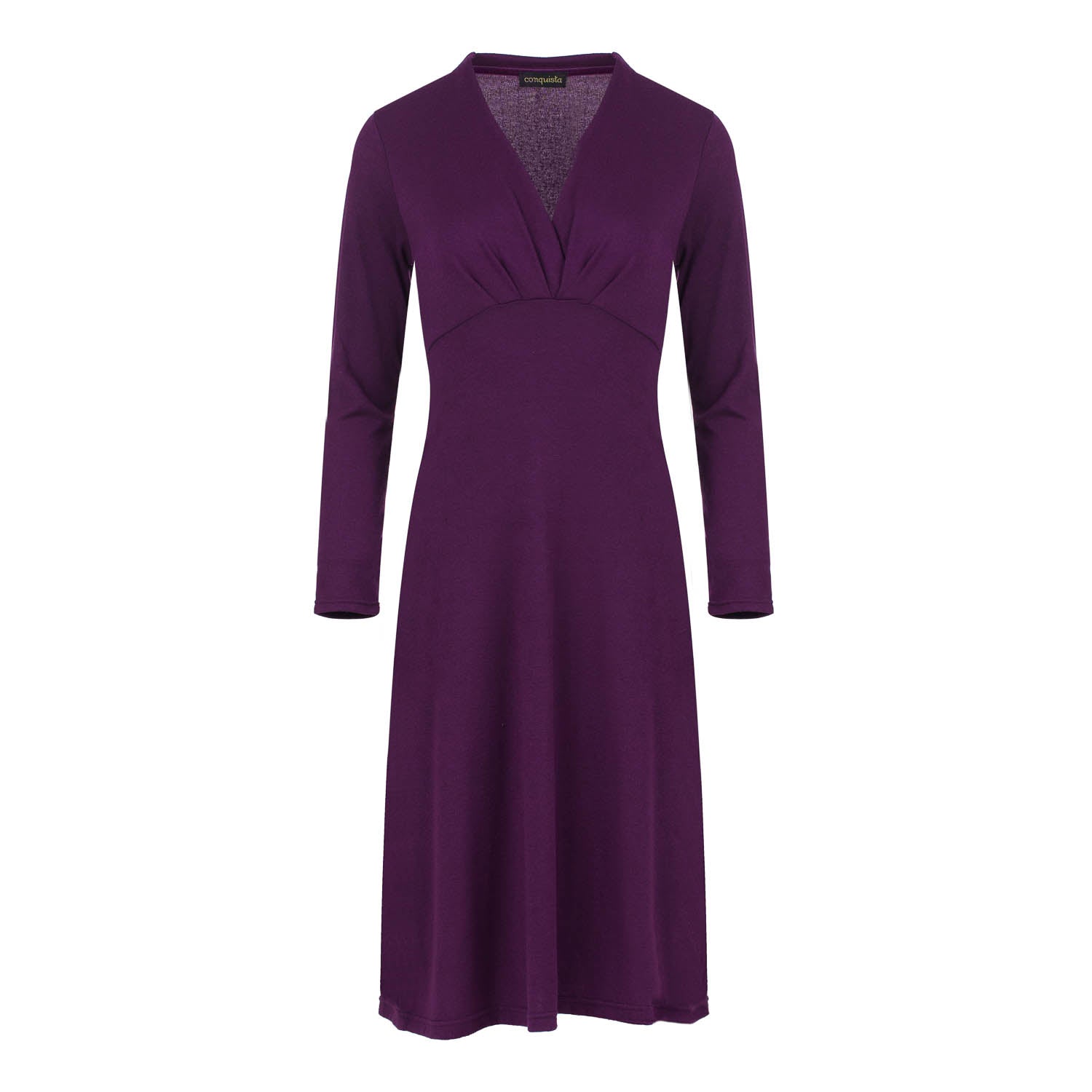 Long Sleeve Empire Line Knit Style Dress  Conquista