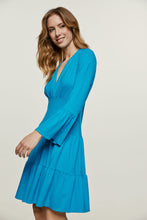 Load image into Gallery viewer, Turquoise Jersey Tiered Dress