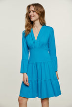 Load image into Gallery viewer, Turquoise Jersey Tiered Dress