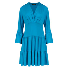 Load image into Gallery viewer, Turquoise Jersey Tiered Dress