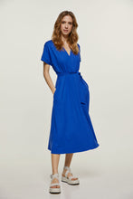 Load image into Gallery viewer, Royal Blue Belted Midi Dress