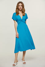 Load image into Gallery viewer, Turquoise Knot Detail Midi Dress