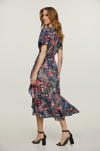 Load image into Gallery viewer, Print Ruffle Detail Wrap Dress