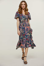 Load image into Gallery viewer, Print Ruffle Detail Wrap Dress