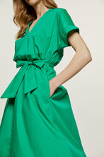 Load image into Gallery viewer, Green A Line Midi Dress with Belt