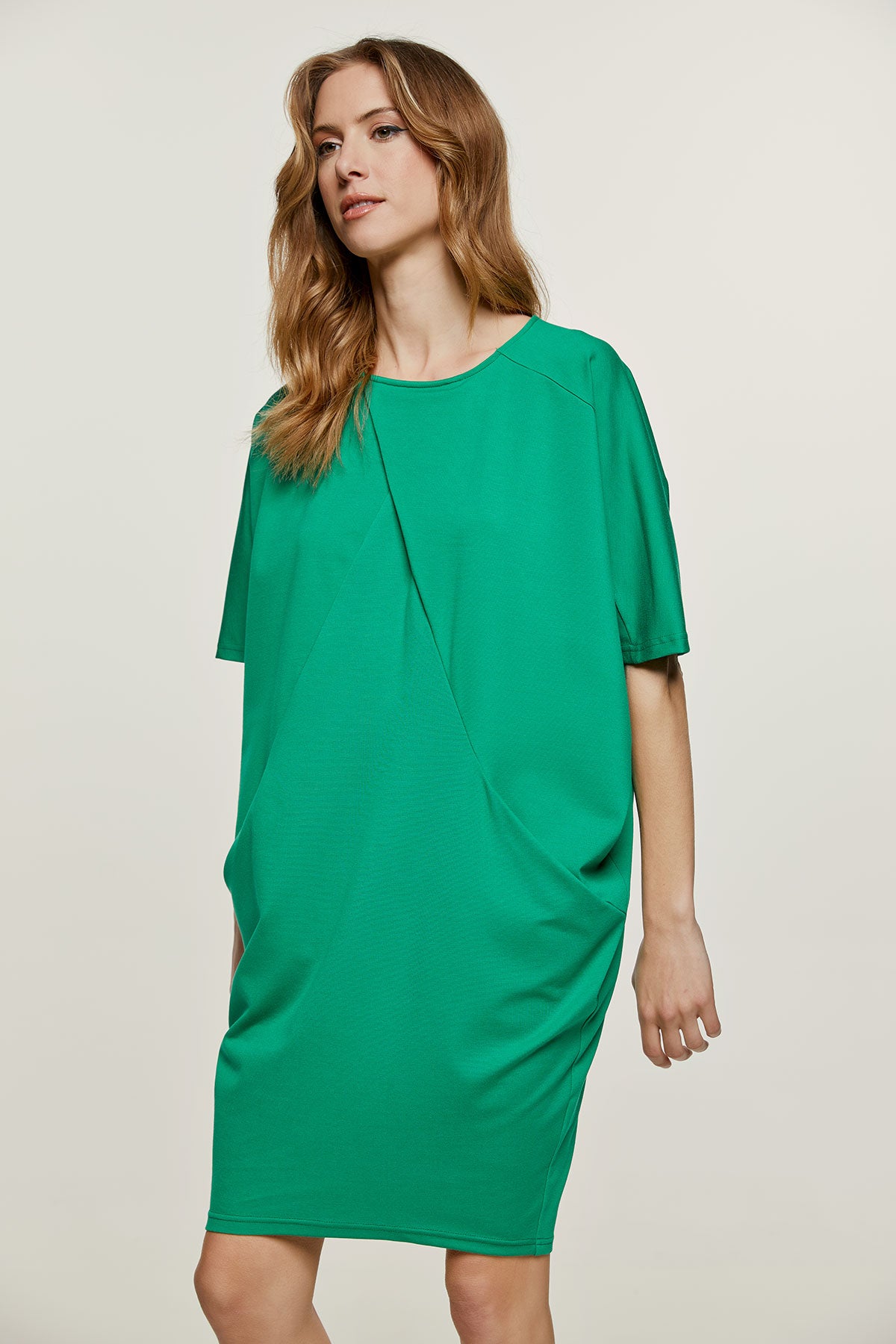 Green Punto di Roma Batwing Dress