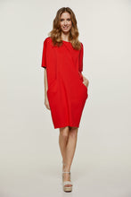 Load image into Gallery viewer, Red Punto di Roma Batwing Dress