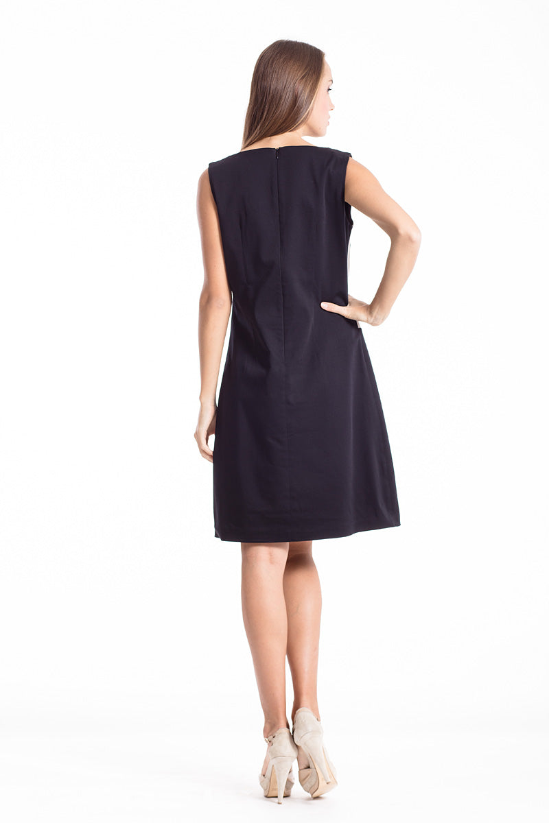 A Line Contrast Detail Dress