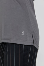 Load image into Gallery viewer, Dark Grey Top with Long Batwing Sleeves