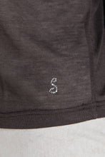 Load image into Gallery viewer, Brown Knit Top with Long Batwing Sleeves in Stretch Jersey Sustainable Fabric