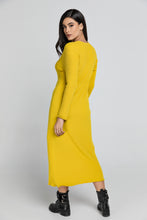 Load image into Gallery viewer, Long Dark Yellow Knit Cardigan