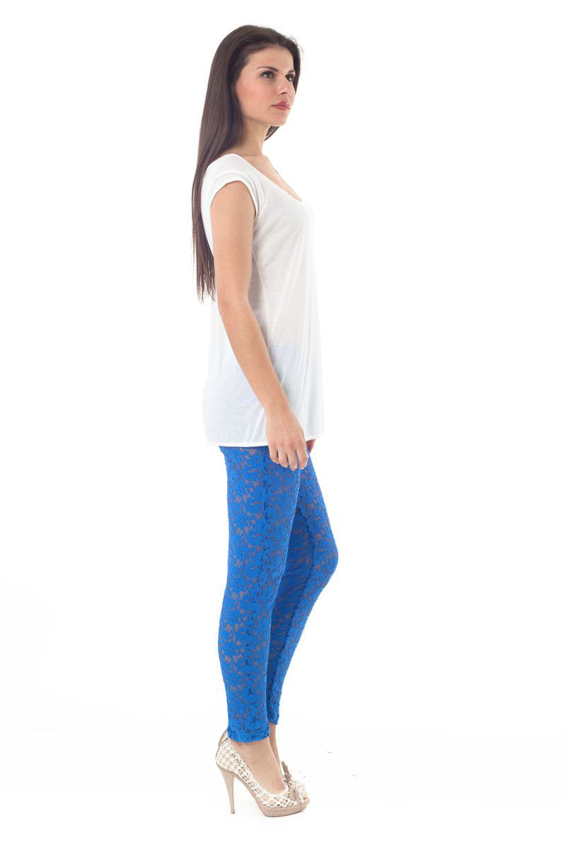 Conquista Κολάν Casual Μακρύ Δαντέλα Floral Μπλε Y31.097-12
