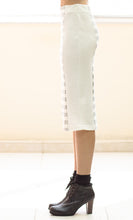 Load image into Gallery viewer, Ecru and Grey Striped Pencil Skirt