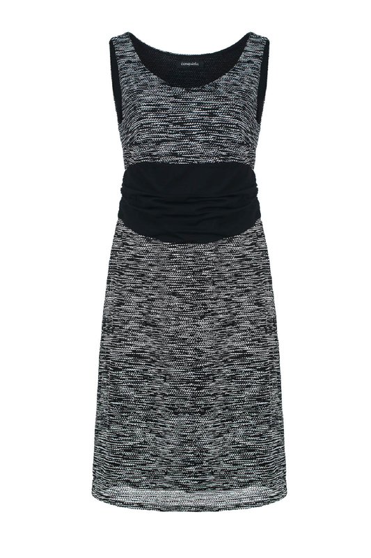 Conquista Φόρεμα Midi Casual Αμάνικο Με Ζώνη Βαμβάκι Μαύρο. C110-022-00