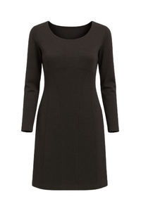 Long Sleeve Jersey Punto di Roma Fitted Dress with Seam Detail