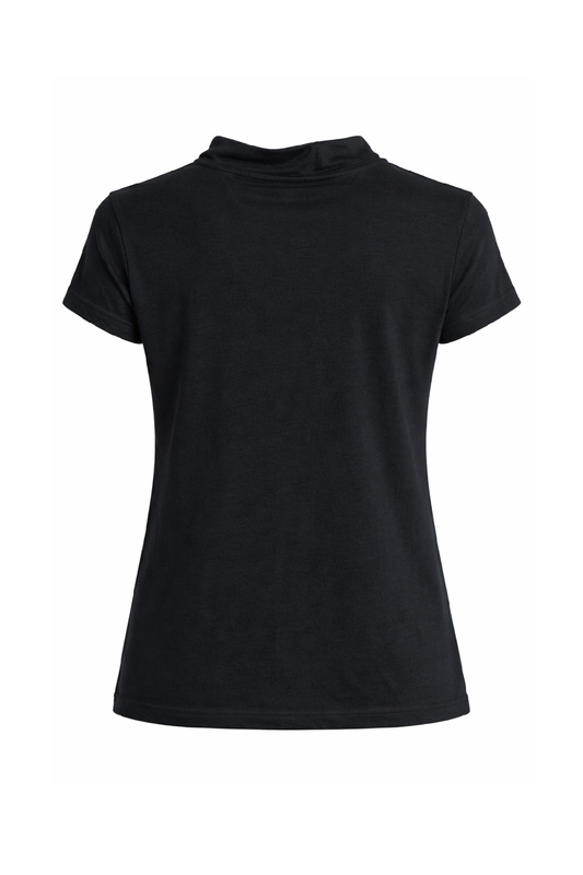 Soft Cowl-Neck Short-Sleeve Top