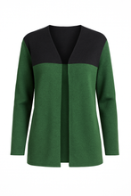Load image into Gallery viewer, Wool Blend Block Colour Cardigan green