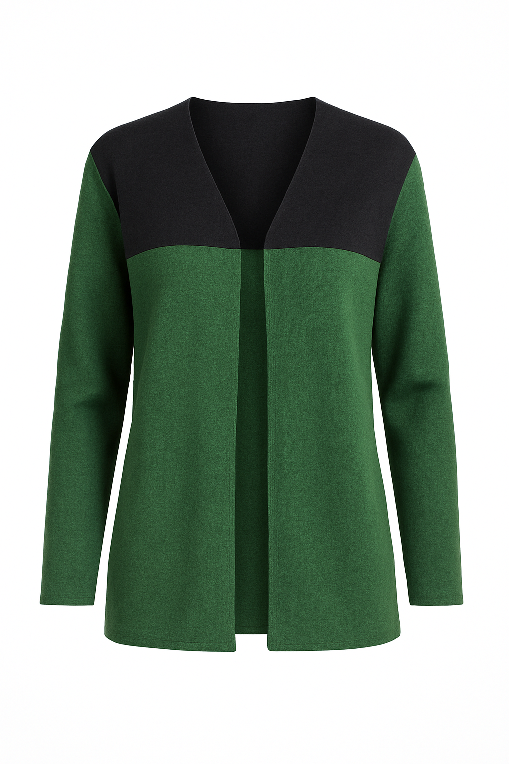 Wool Blend Block Colour Cardigan green